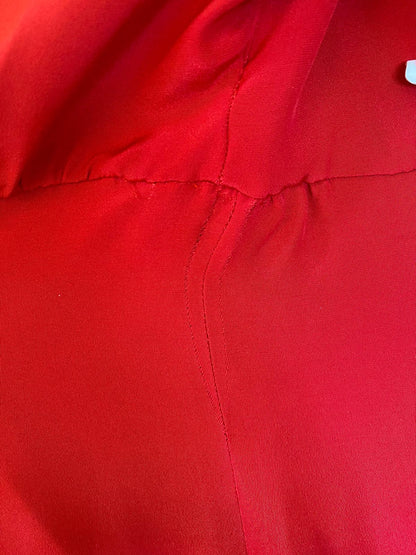 Dolce & Gabbana Rotes Seidenmantelkleid in A-Linie, knielang