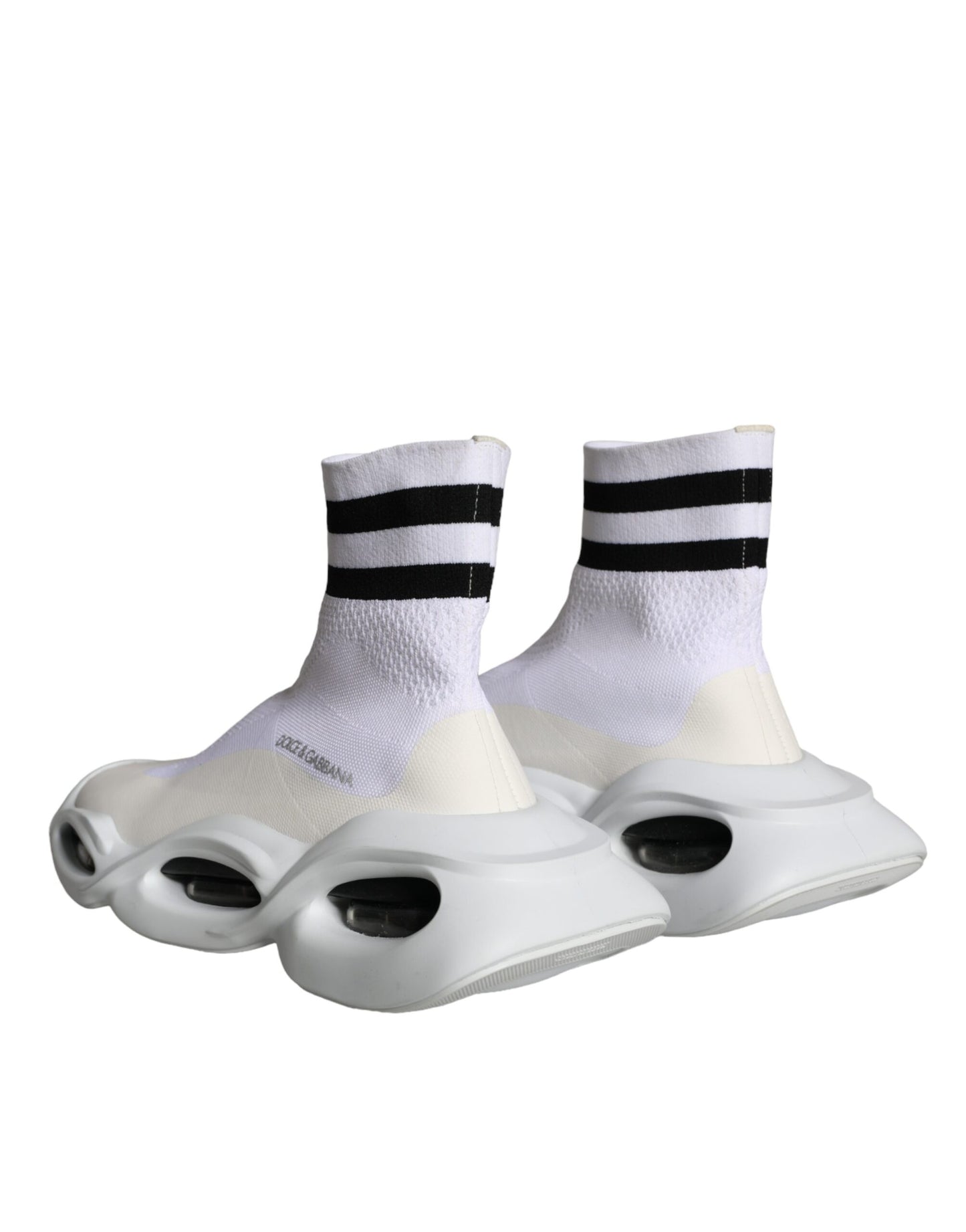 Dolce & Gabbana Weiß Schwarz Slip On Wave Socken Turnschuhe Schuhe