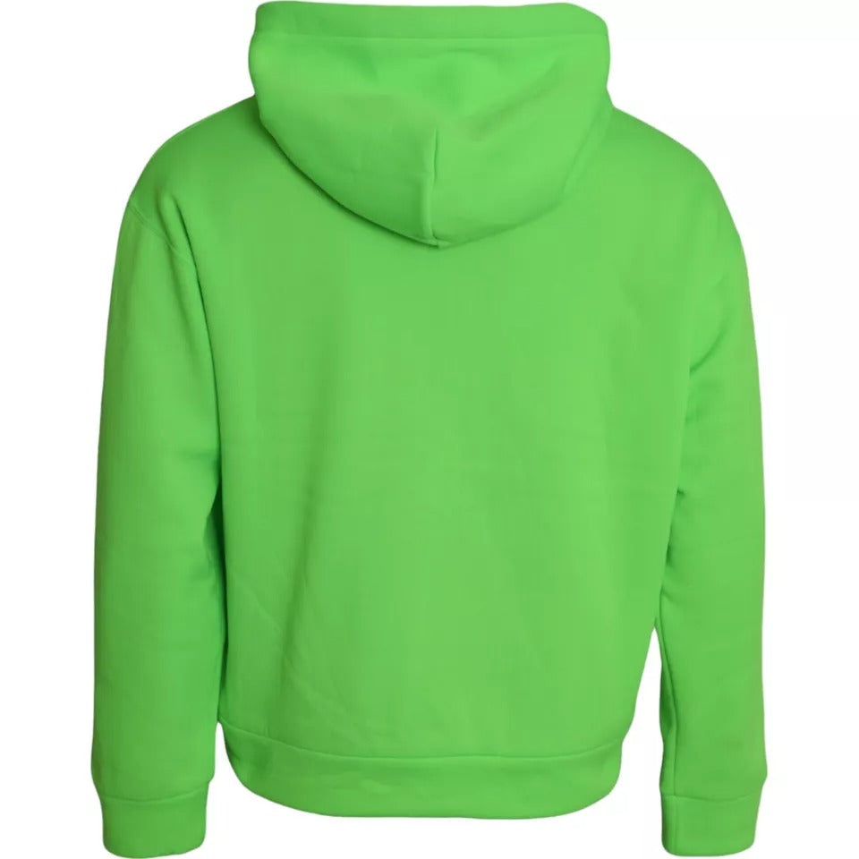 Dolce & Gabbana Grünes Logo-Kapuzenpullover-Sweatshirt