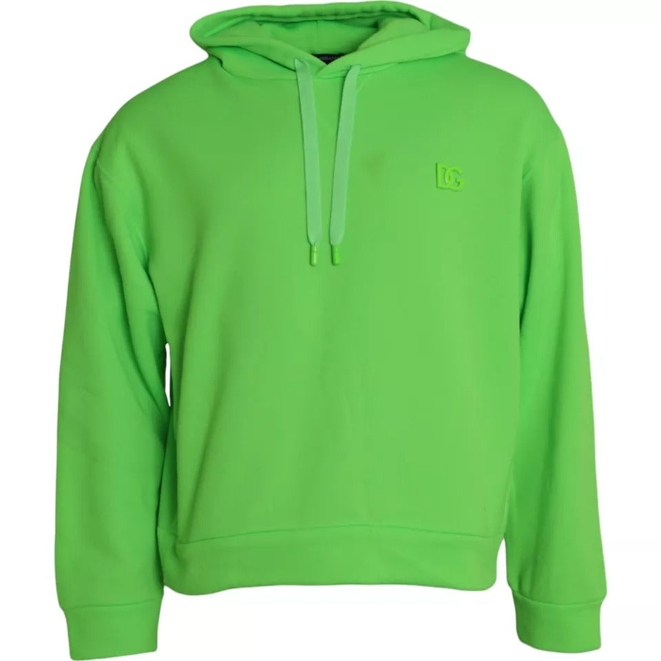 Dolce & Gabbana Grünes Logo-Kapuzenpullover-Sweatshirt
