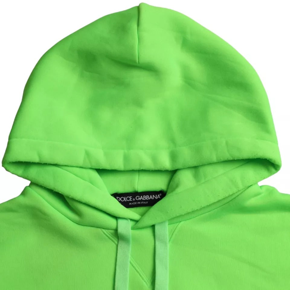 Dolce & Gabbana Grünes Logo-Kapuzenpullover-Sweatshirt