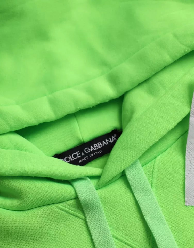Dolce & Gabbana Grünes Logo-Kapuzenpullover-Sweatshirt