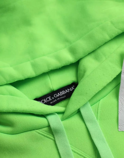 Dolce & Gabbana Grünes Logo-Kapuzenpullover-Sweatshirt
