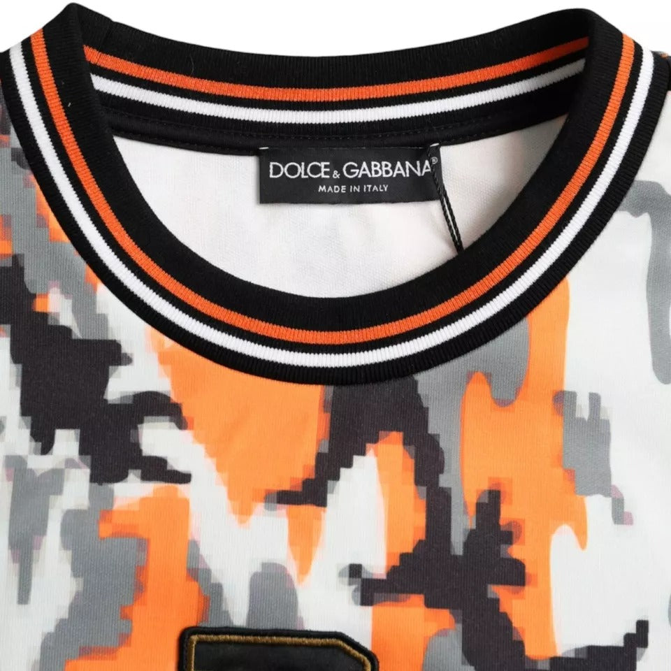 Dolce & Gabbana Multicolor Camouflage Pullover mit Rundhalsausschnitt