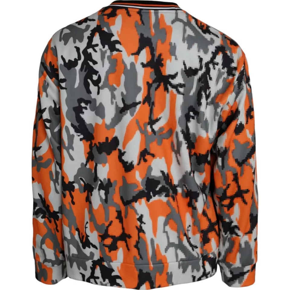 Dolce & Gabbana Multicolor Camouflage Pullover mit Rundhalsausschnitt