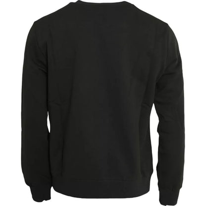 Dolce & Gabbana Grüner Logo-Baumwollpullover mit Rundhalsausschnitt