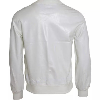 Dolce & Gabbana Weißes Baumwoll-Rundhals-Sweatshirt Pullover