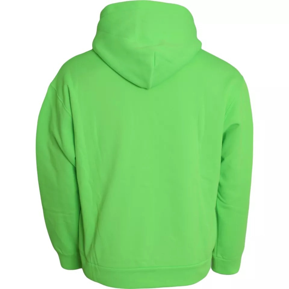 Dolce & Gabbana Grünes Logo-Kapuzenpullover-Sweatshirt