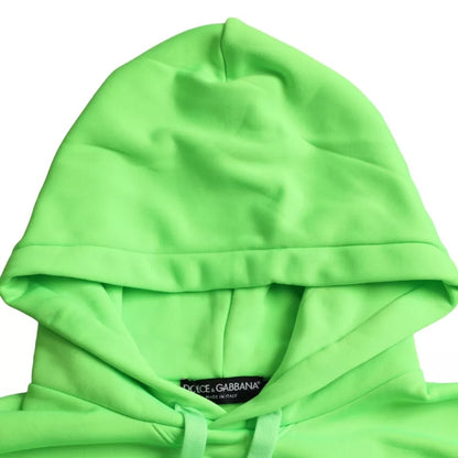 Dolce & Gabbana Grünes Logo-Kapuzenpullover-Sweatshirt