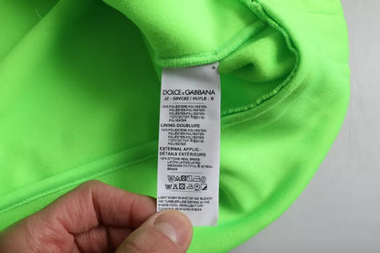 Dolce & Gabbana Grünes Logo-Kapuzenpullover-Sweatshirt