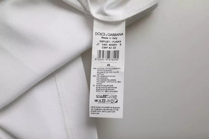 Dolce & Gabbana Weißes Baumwoll-T-Shirt mit Rundhalsausschnitt und kurzen Ärmeln