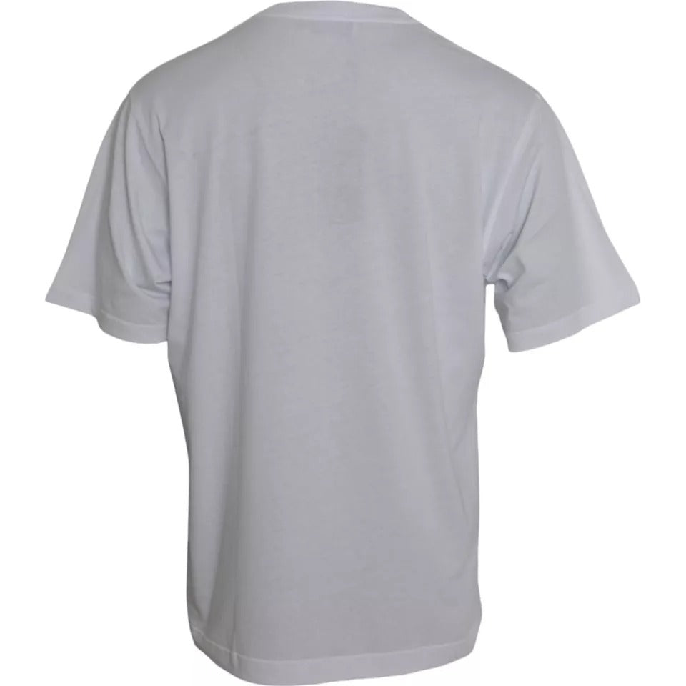 Dolce & Gabbana Weißes Logo-Rundhals-T-Shirt mit kurzen Ärmeln