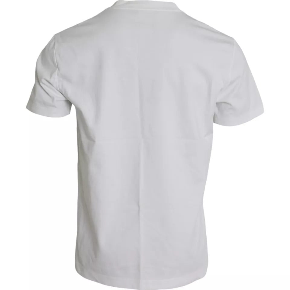 Dolce & Gabbana Weißes Logo-Rundhals-T-Shirt mit kurzen Ärmeln