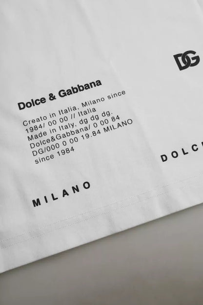 Dolce & Gabbana Weißes T-Shirt mit roten Lippen aus Baumwolle für Männer