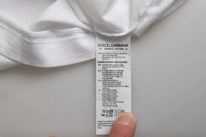 Dolce & Gabbana Weiß König der Liebe Rundhalsausschnitt Kurzarm-T-Shirt