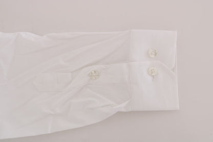 Moschino Weißes Baumwoll-Stretch-Hemd mit schmaler Passform