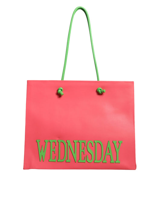 Alberta Ferretti Rosa Leder Weekend Wednesday Einkaufstasche