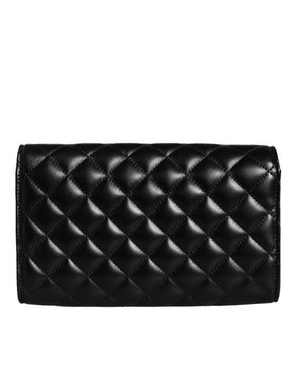 Versace Schwarze gesteppte Nappaleder Crossbody Umhängetasche