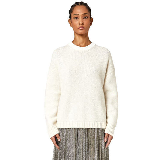 Alpha Studio Weißer Pullover aus wiederverwerteter Wolle für Frauen