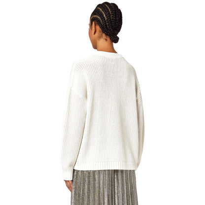 Alpha Studio Weißer Pullover aus wiederverwerteter Wolle für Frauen