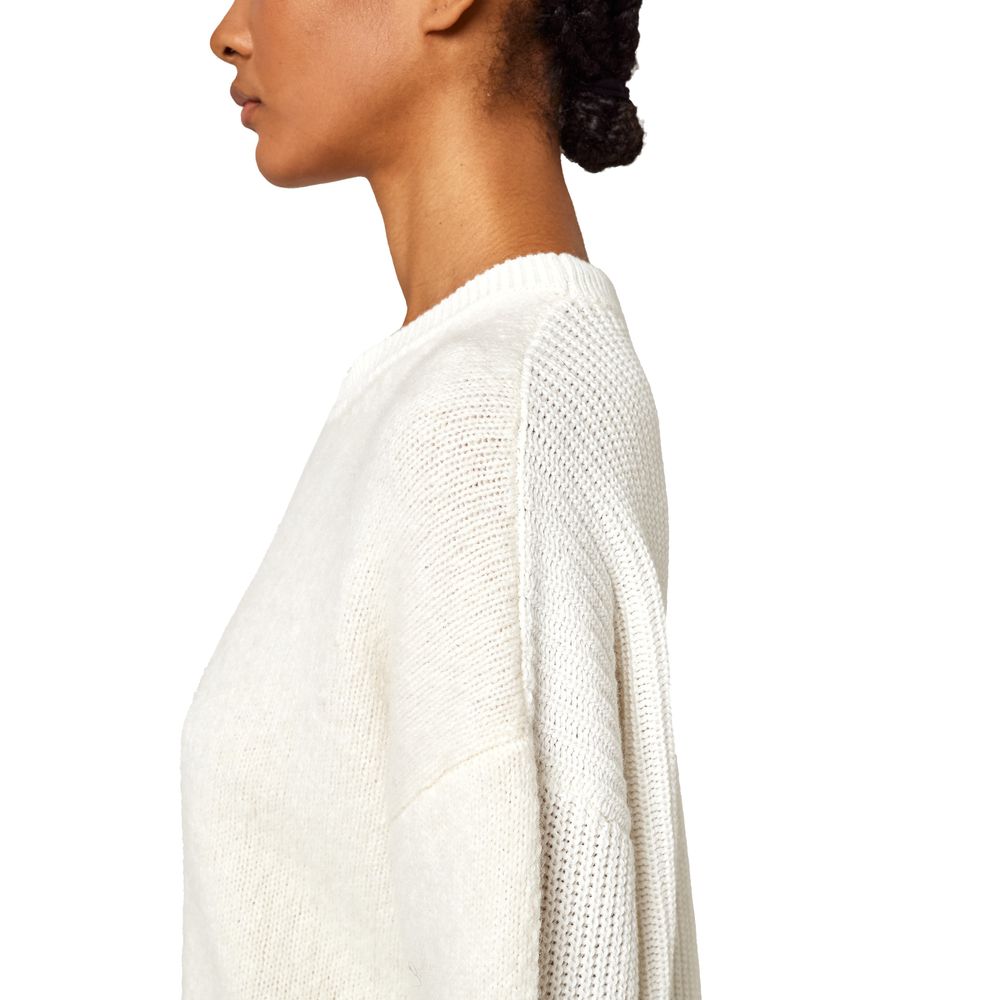 Alpha Studio Weißer Pullover aus wiederverwerteter Wolle für Frauen