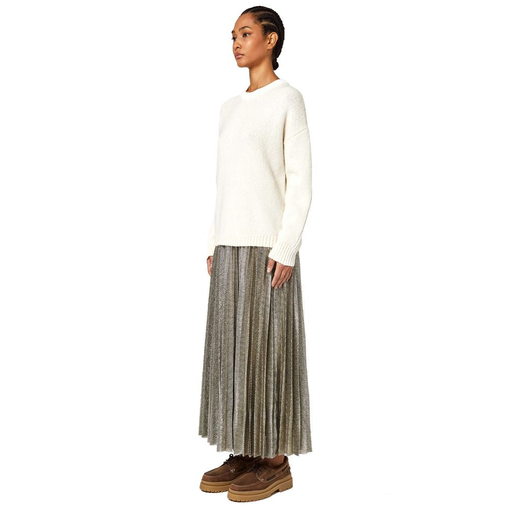 Alpha Studio Weißer Pullover aus wiederverwerteter Wolle für Frauen