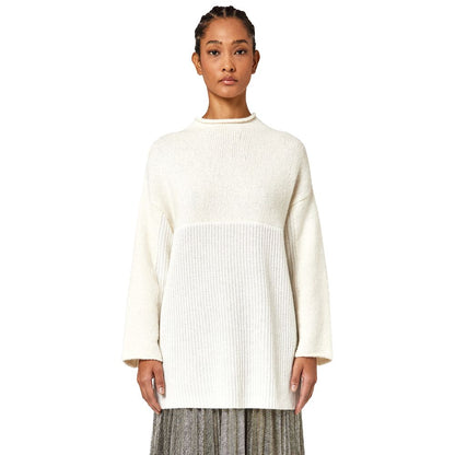 Alpha Studio Weißer Pullover aus wiederverwerteter Wolle für Frauen