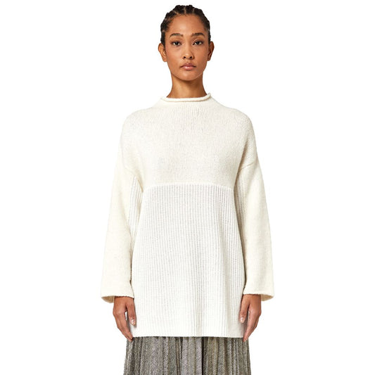 Alpha Studio Weißer Pullover aus wiederverwerteter Wolle für Frauen