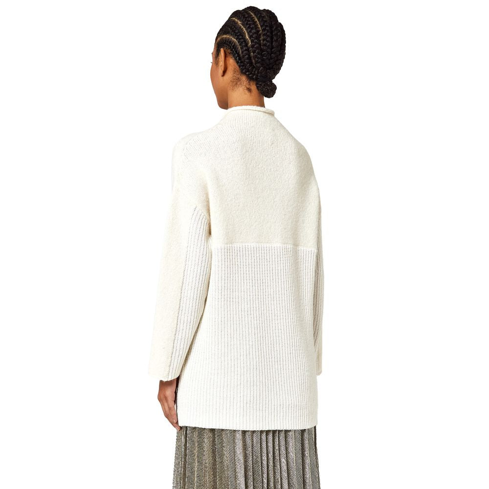 Alpha Studio Weißer Pullover aus wiederverwerteter Wolle für Frauen