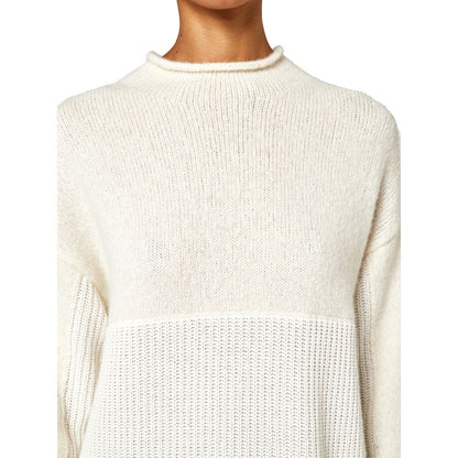 Alpha Studio Weißer Pullover aus wiederverwerteter Wolle für Frauen