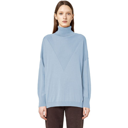 Alpha Studio Hellblauer Seidenpullover für Frauen