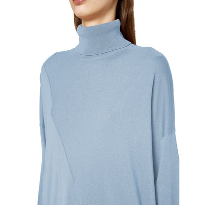 Alpha Studio Hellblauer Seidenpullover für Frauen