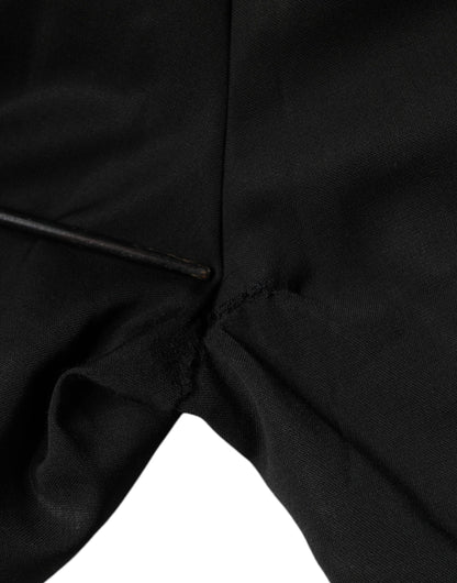 Dolce &amp; Gabbana Black Polyester High Waist Tapered Pants