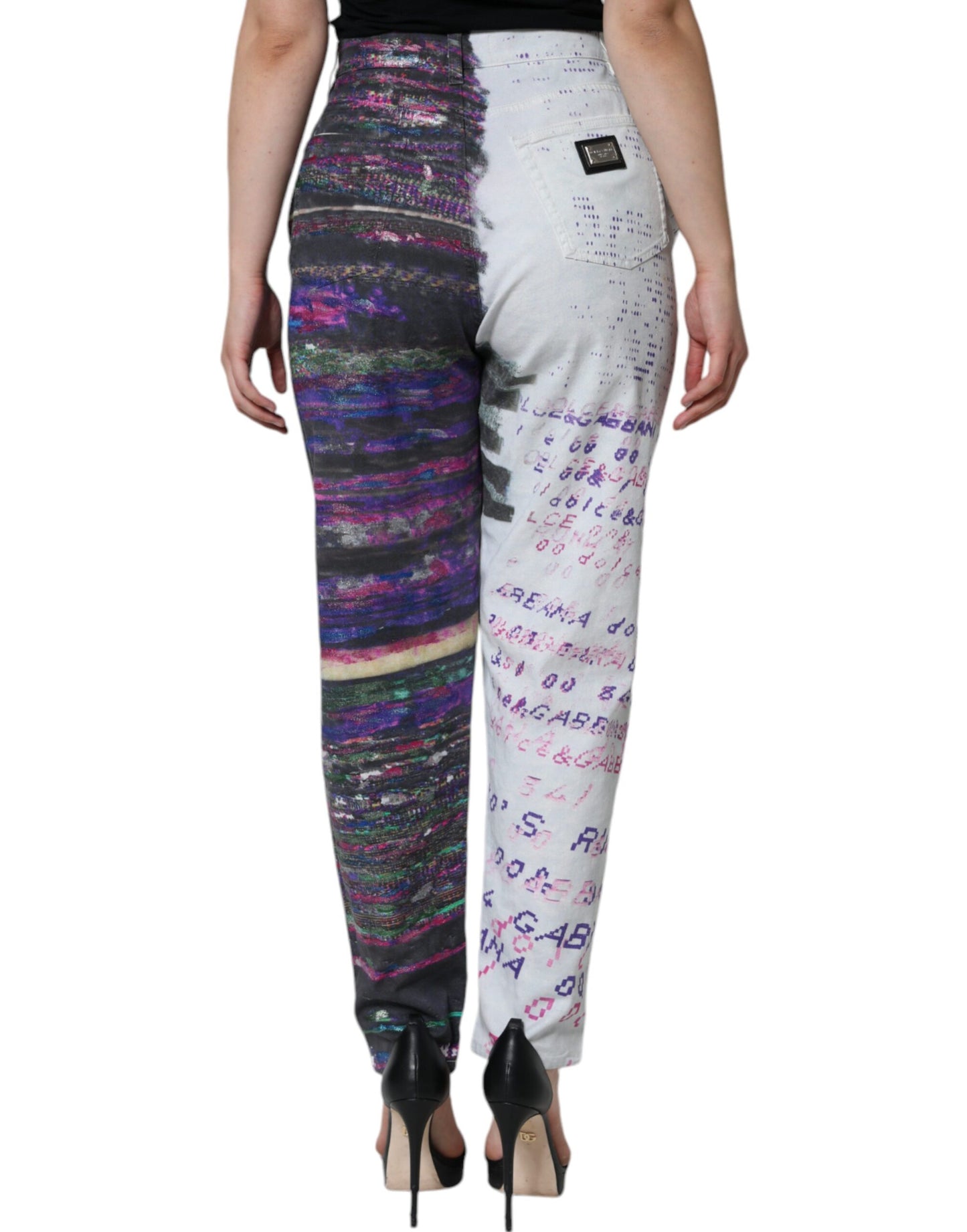 Dolce &amp; Gabbana Multicolor Cotton Stretch High Waist Denim Jeans