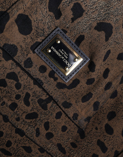 Dolce & Gabbana Braun Leopard Baumwolle Skinny Denim Jeans