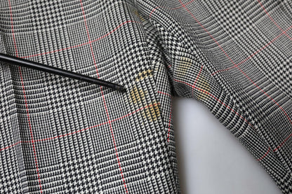 Dolce &amp; Gabbana Gray Plaid Wool Mid Waist Women Tapered Pants