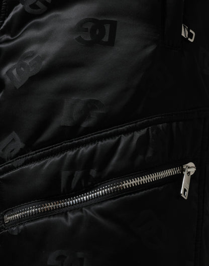 Dolce &amp; Gabbana Black Quilted High Waist Women Wide Leg Pants