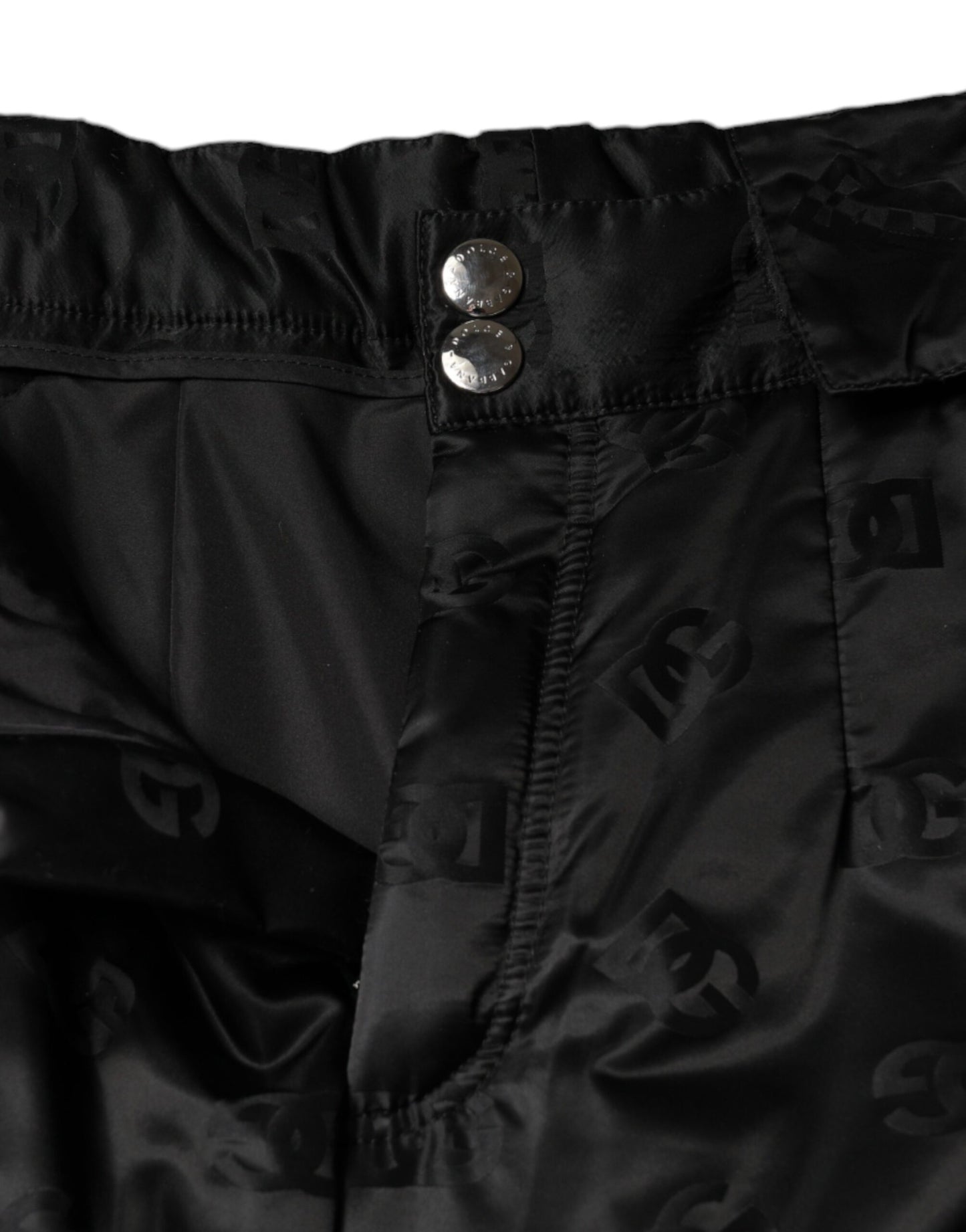 Dolce &amp; Gabbana Black Quilted High Waist Women Wide Leg Pants