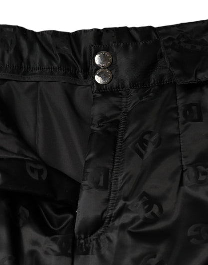 Dolce &amp; Gabbana Black Quilted High Waist Women Wide Leg Pants