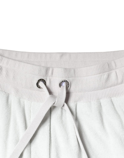 Dolce & Gabbana Weiße Nylon-Jogger-Sweatpants-Hose