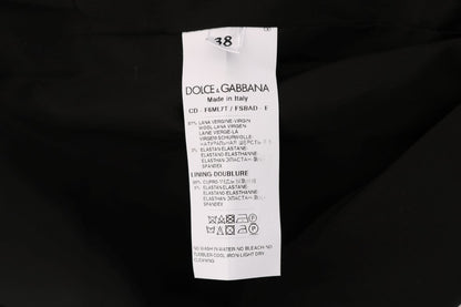 Dolce & Gabbana Graues gepunktetes Stretchkleid aus Wolle