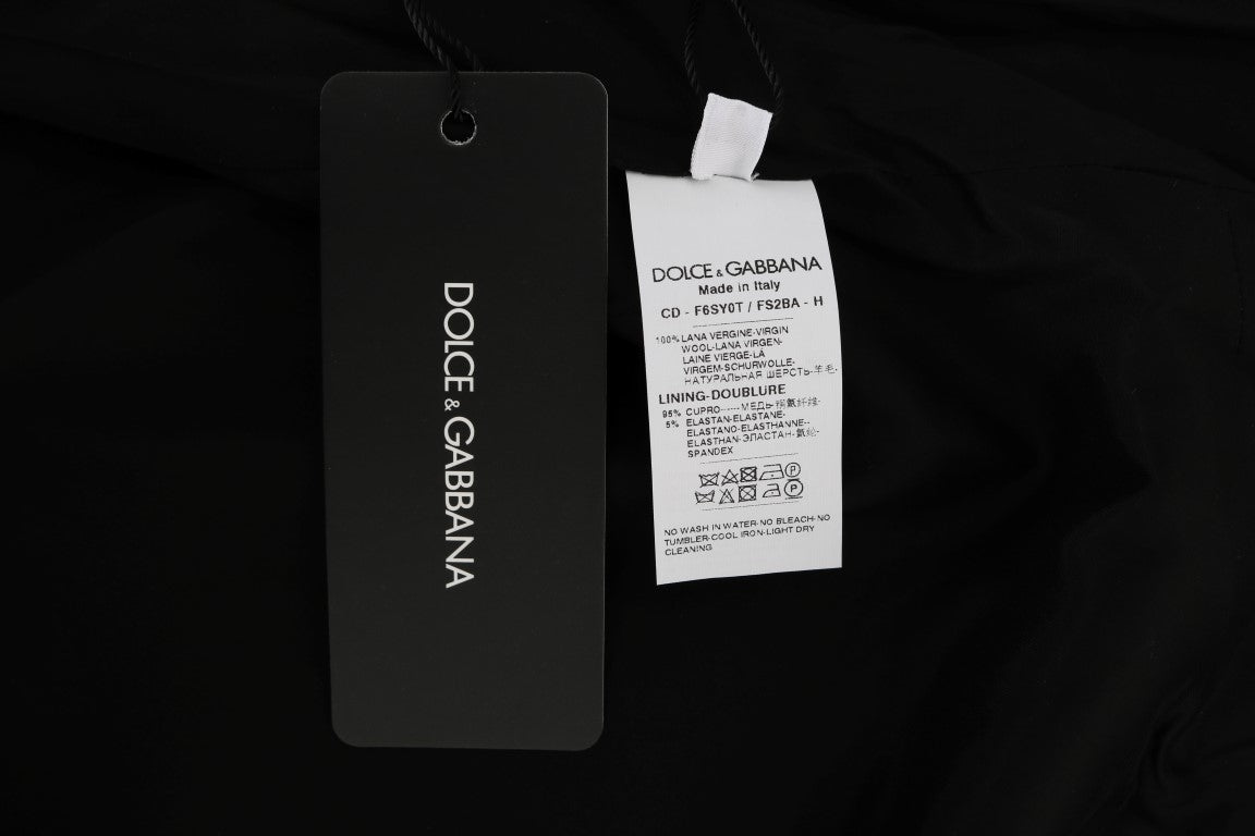 Dolce & Gabbana Graues gepunktetes Etuikleid aus Wolle