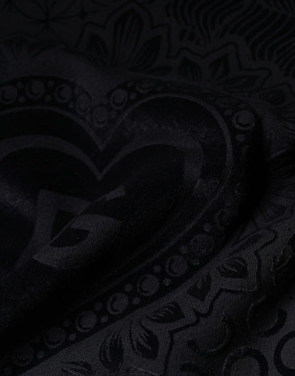 Dolce & Gabbana Schwarzes bedrucktes Sweatshirt mit Rundhalsausschnitt Pullover