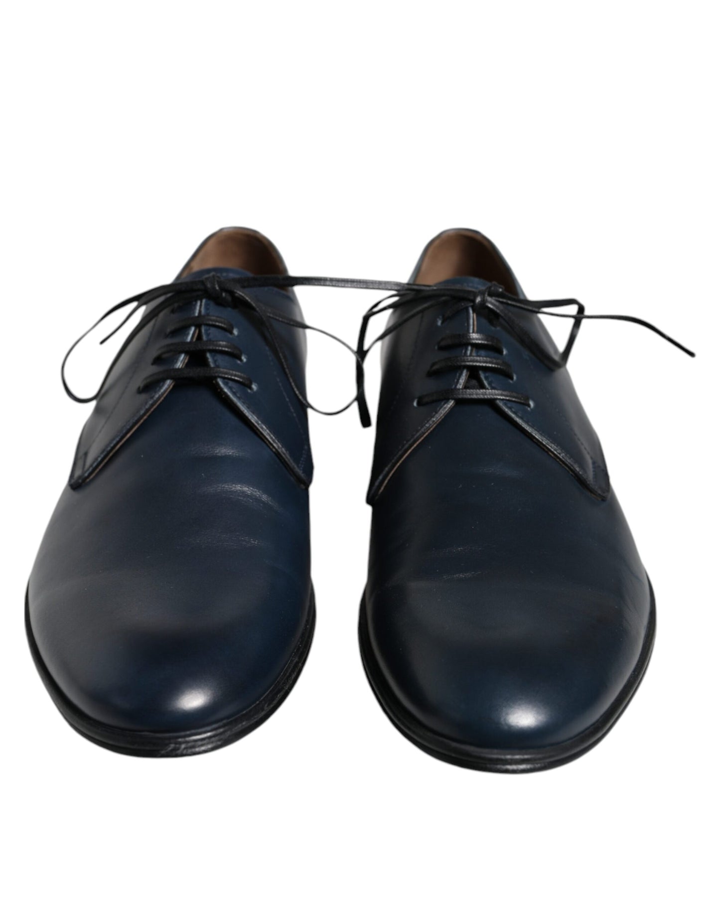 Dolce & Gabbana Marineblaue Leder Derby Kleid Formelle Schuhe