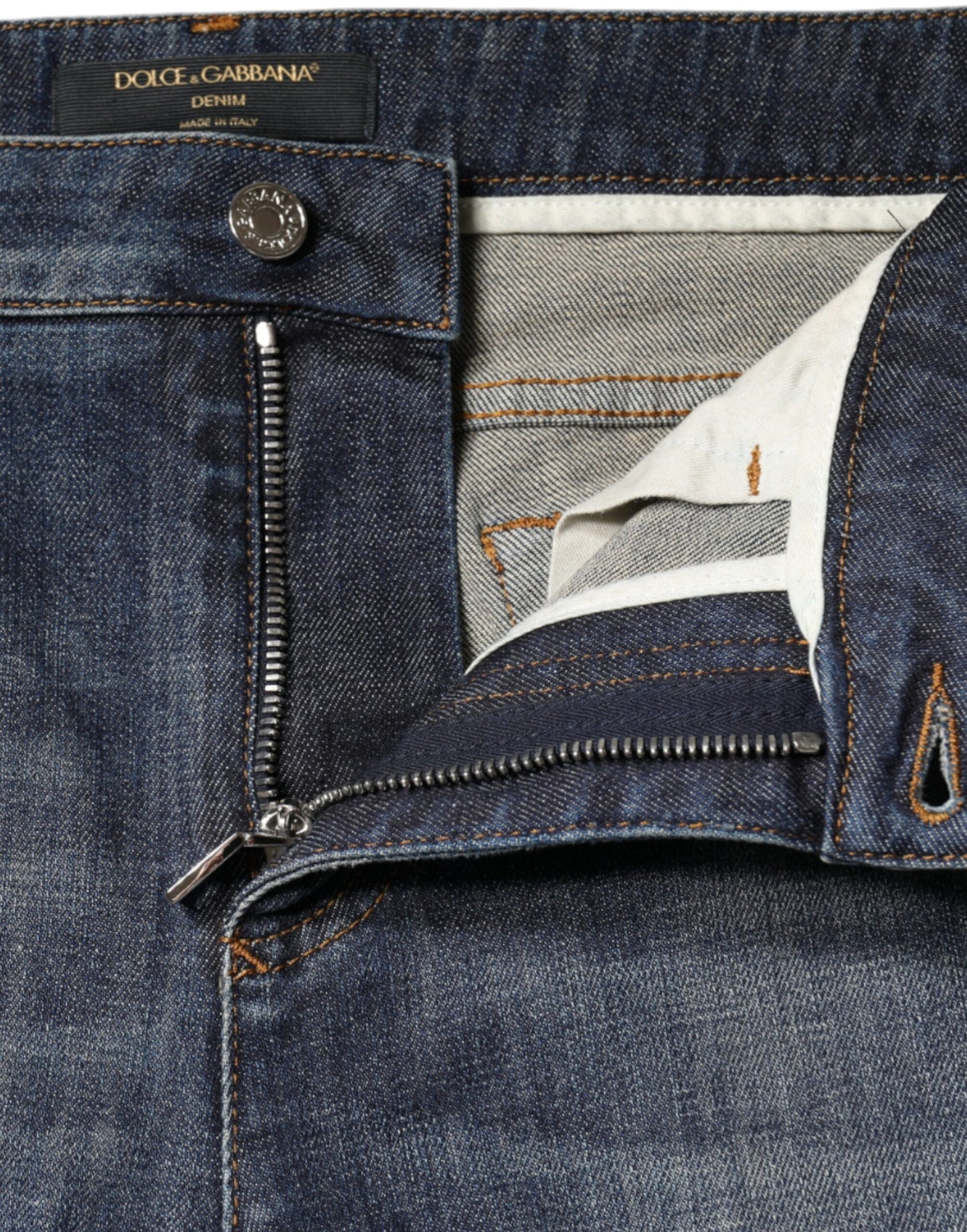 Dolce & Gabbana Dunkelblaue Baumwoll-Stretch-Skinny-Denim-Jeans