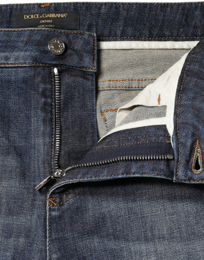 Dolce & Gabbana Dunkelblaue Baumwoll-Stretch-Skinny-Denim-Jeans