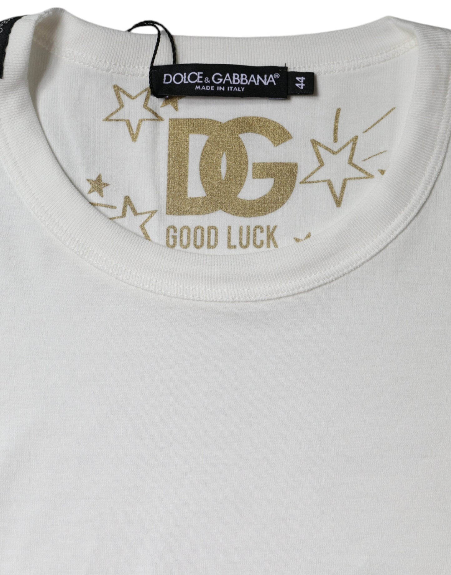 Dolce & Gabbana Weißes Baumwoll-T-Shirt mit Rundhalsausschnitt und kurzen Ärmeln