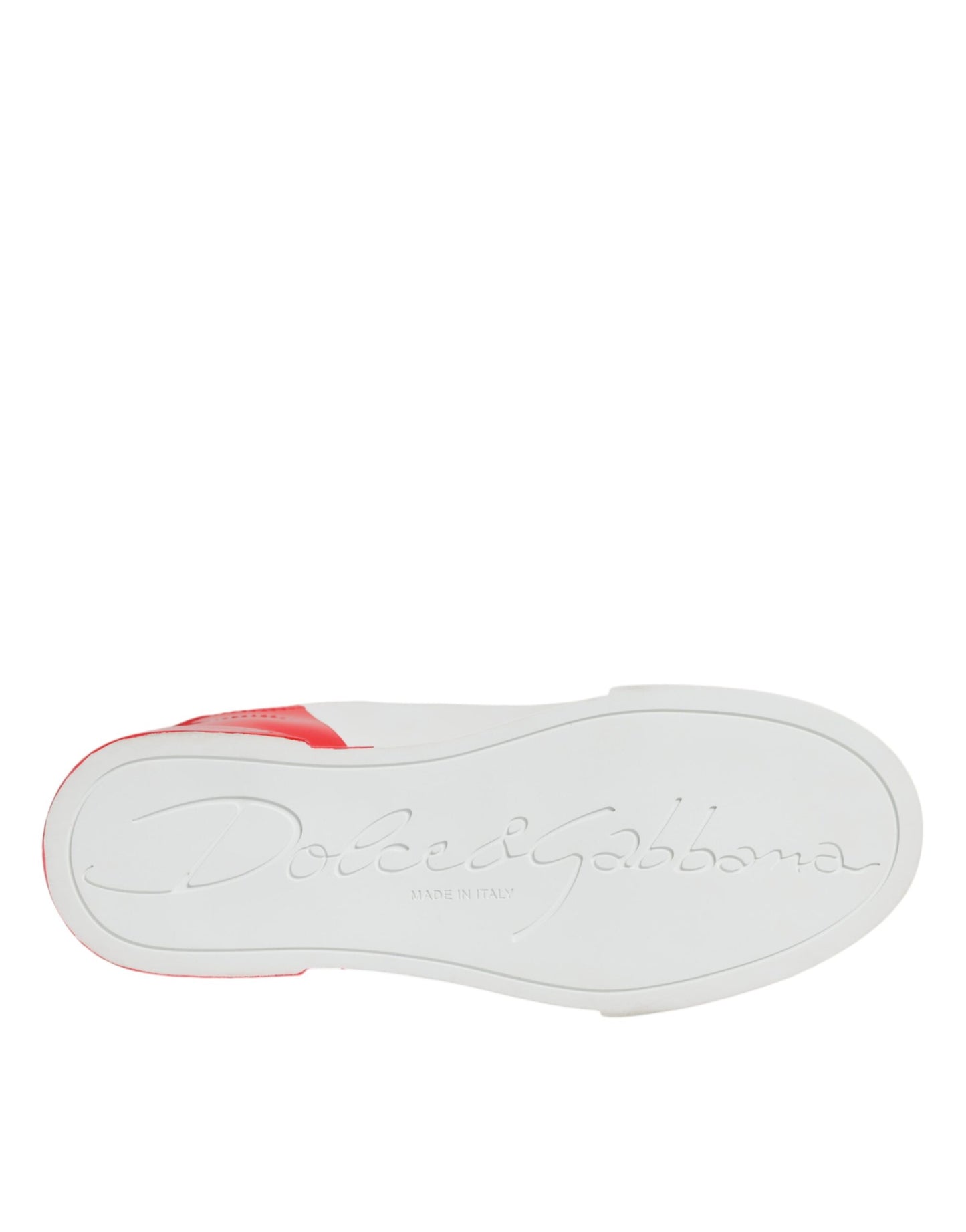 Dolce &amp; Gabbana White Red Portofino Low Top Sneakers Shoes