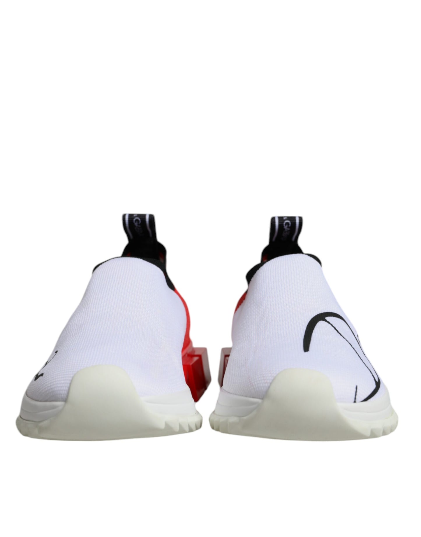 Dolce &amp; Gabbana White Red Low Top Sorrento Men Sneakers Shoes