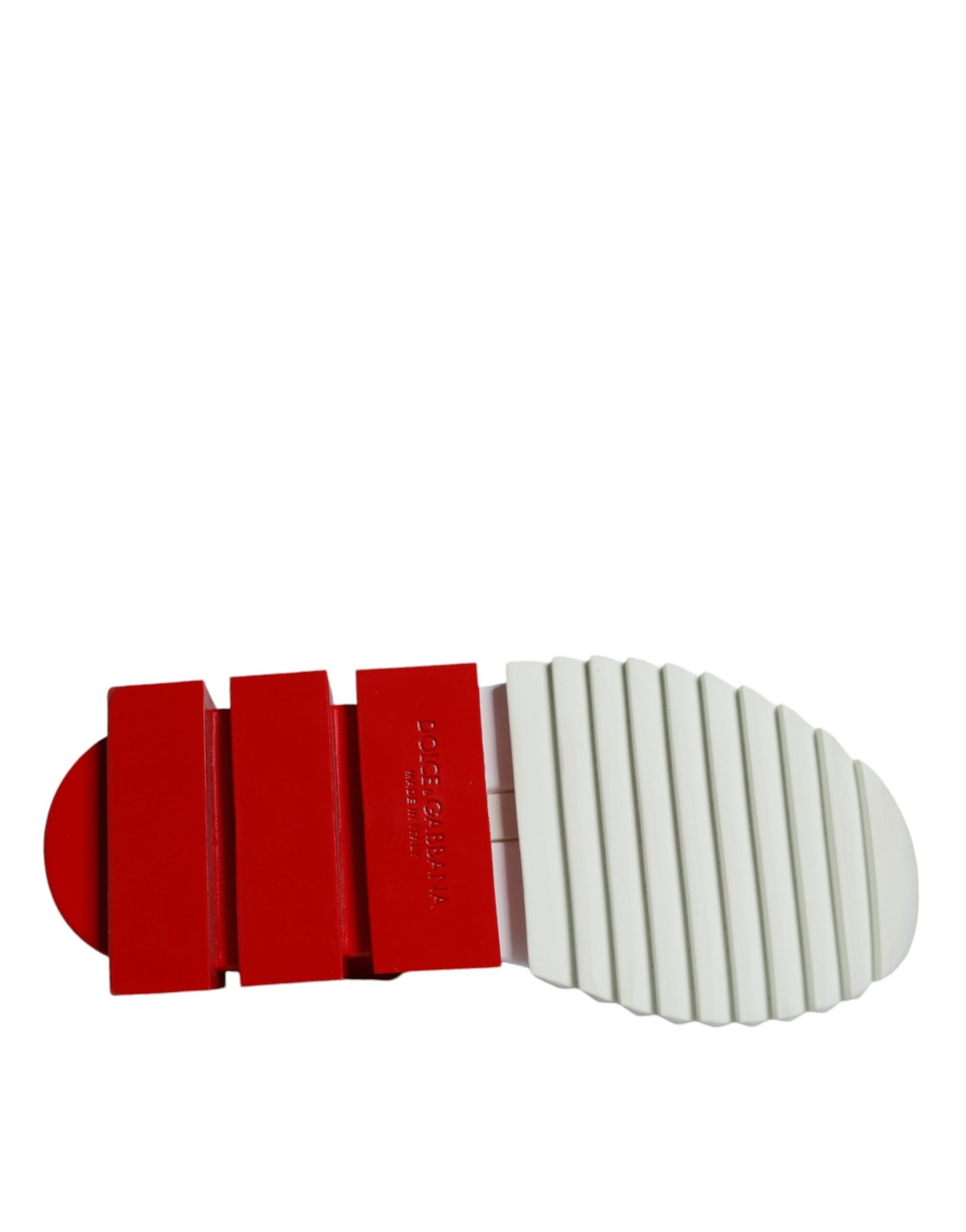 Dolce &amp; Gabbana White Red Low Top Sorrento Men Sneakers Shoes